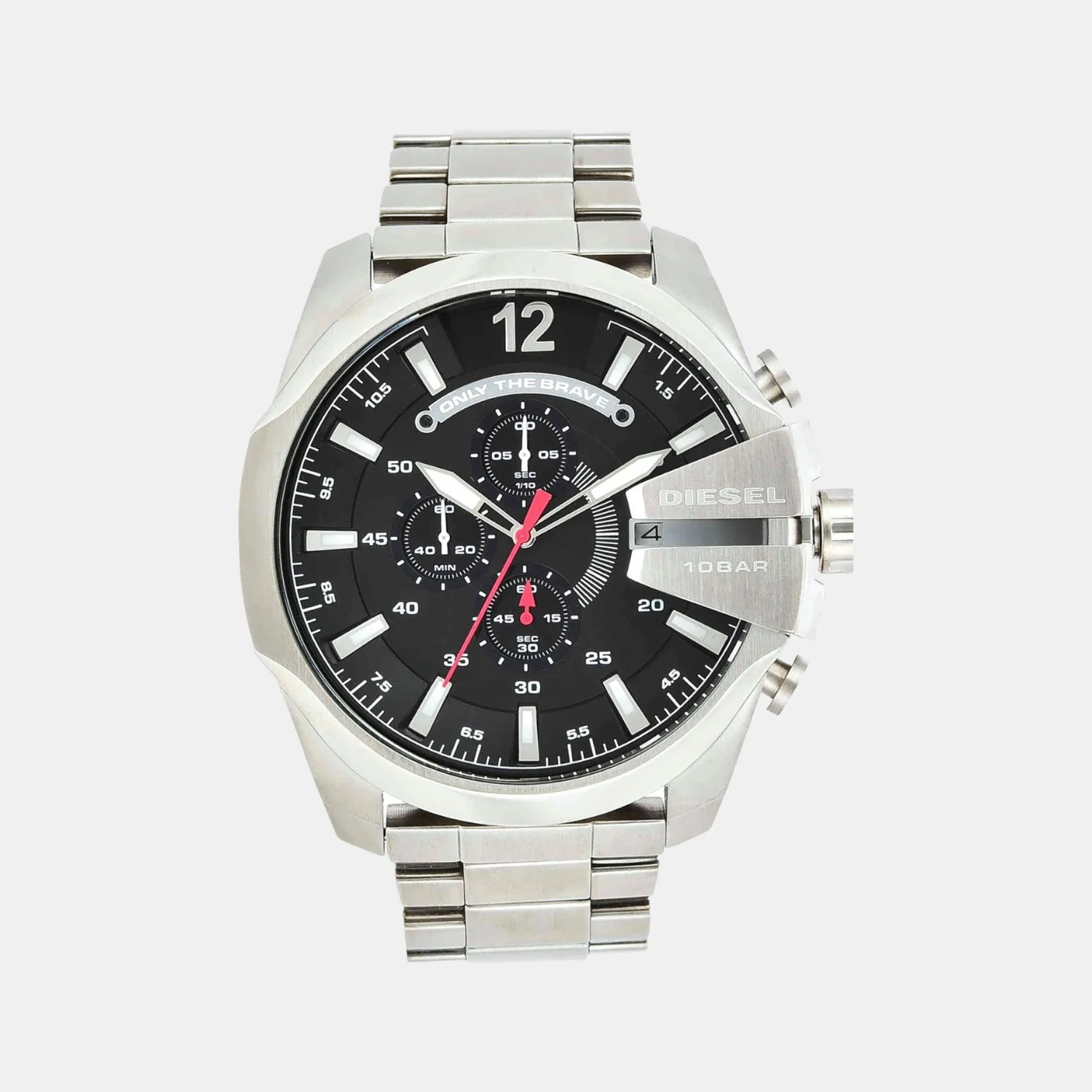 Mega Chief Men Quartz Black Dial Chronograph Stainless Steel Watch DZ4308