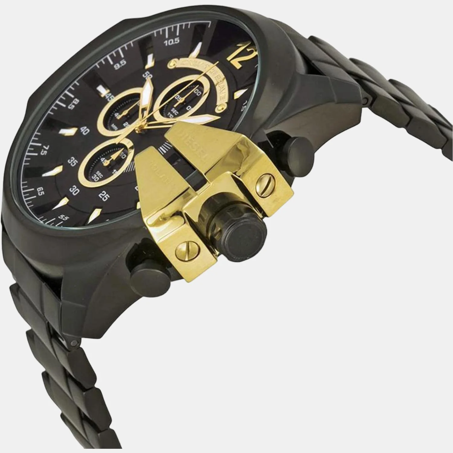 Mega Chief Men Quartz Black Dial Chronograph Stainless Steel Watch DZ4338 - Image 2