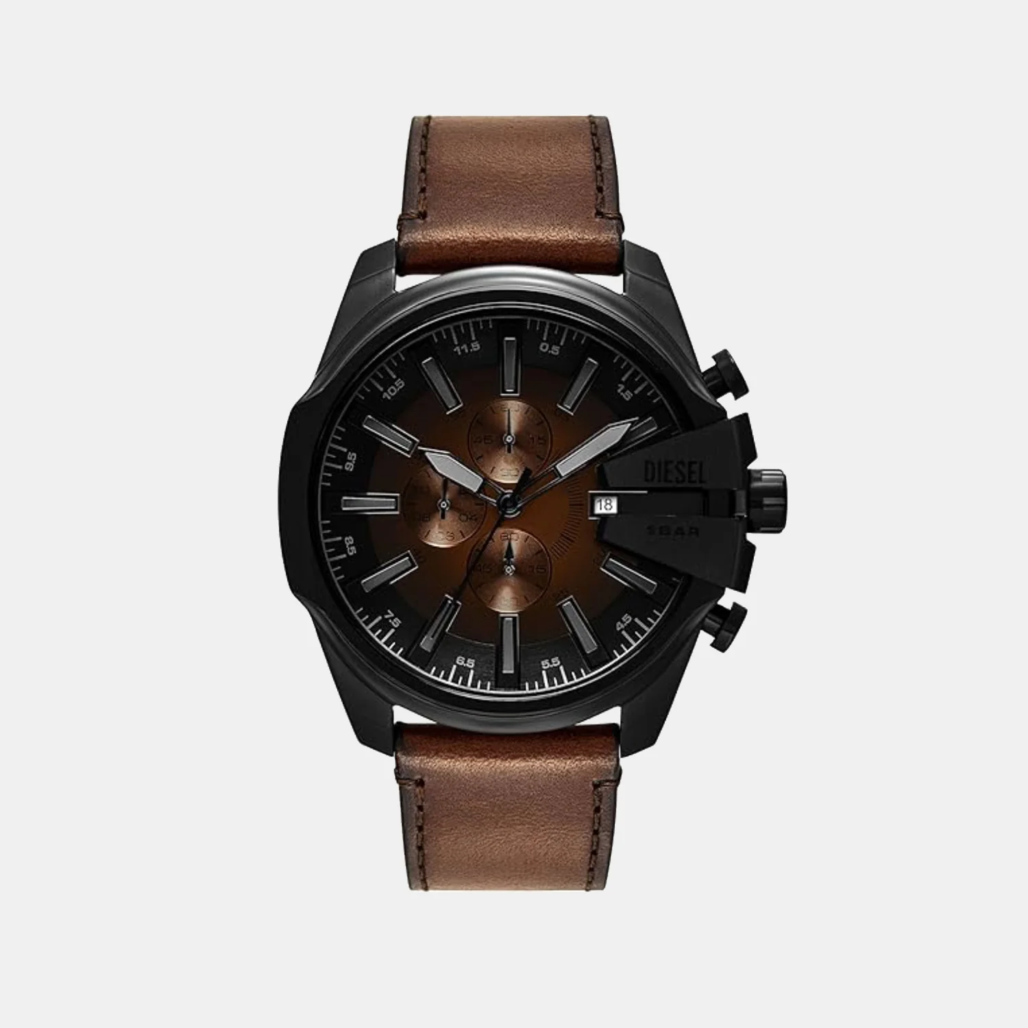 Mega Chief Slim Men Quartz Two Tone Dial Chronograph Leather Watch DZ4692