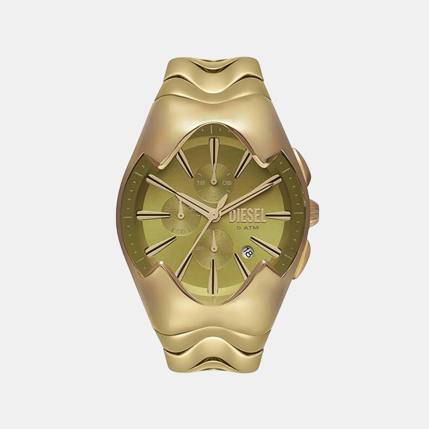 Mercurial Men Quartz Gold Dial Chronograph Stainless Steel Watch DZ4681