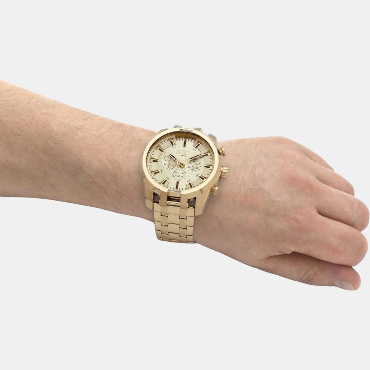 Split Men Quartz Gold Dial Chronograph Stainless Steel Watch DZ4590 - Image 4