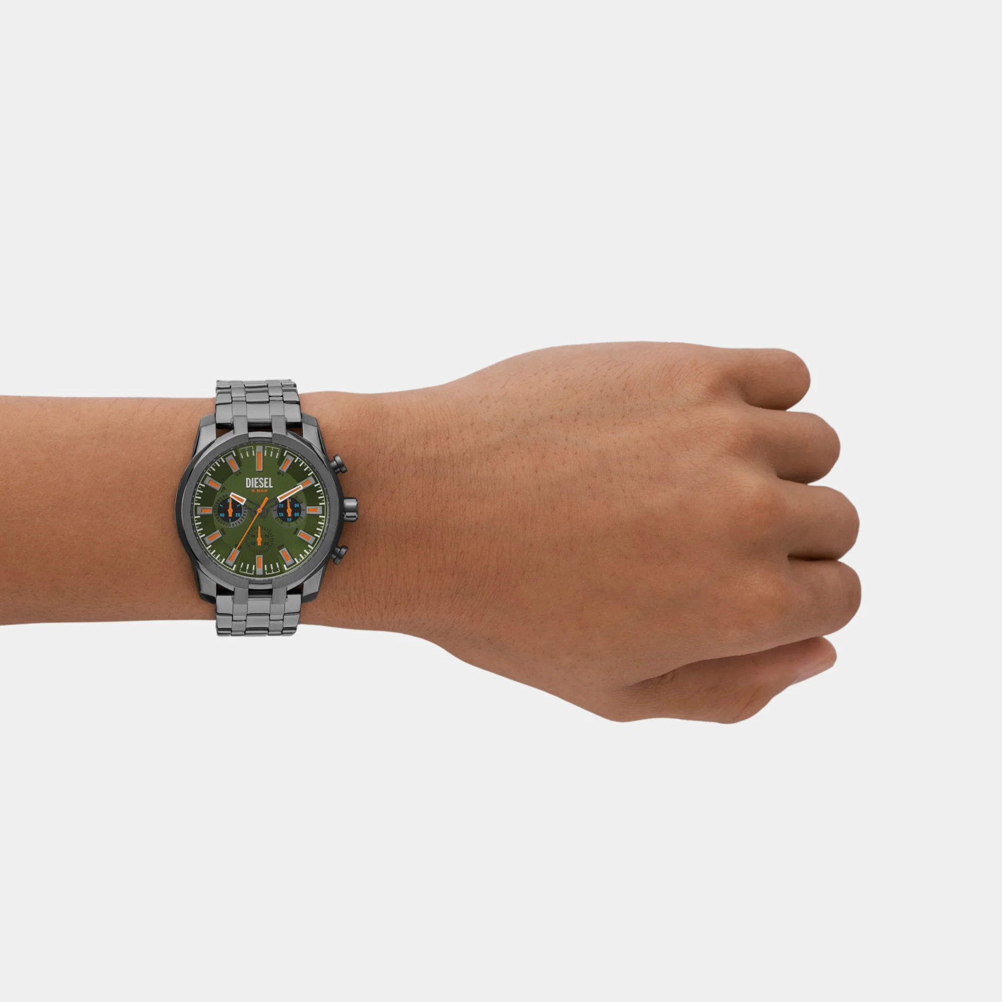 Split Men Quartz Green Dial Chronograph Stainless Steel Watch DZ4624 - Image 4