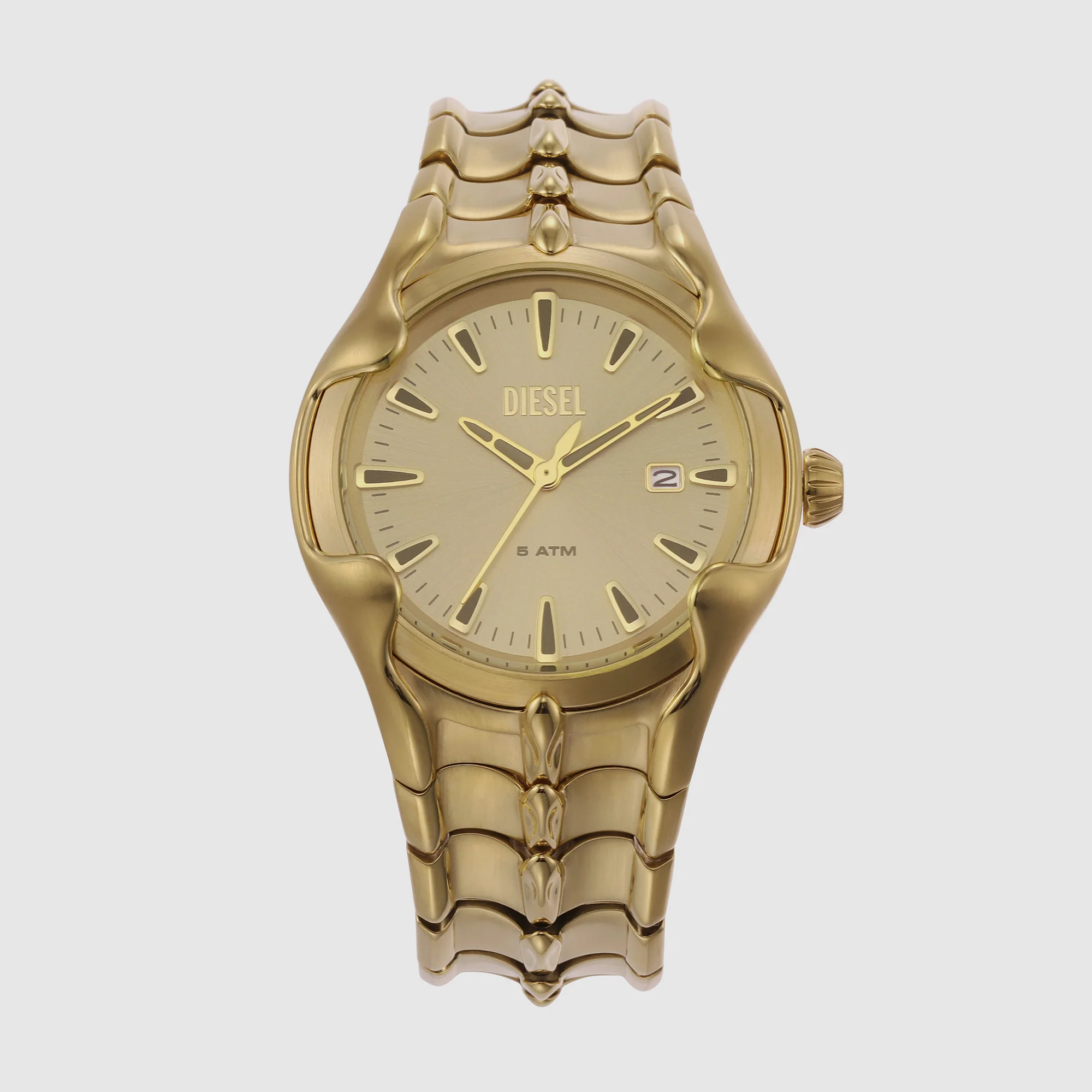 Vert Men Quartz Gold Dial Analog Stainless Steel Watch DZ2186