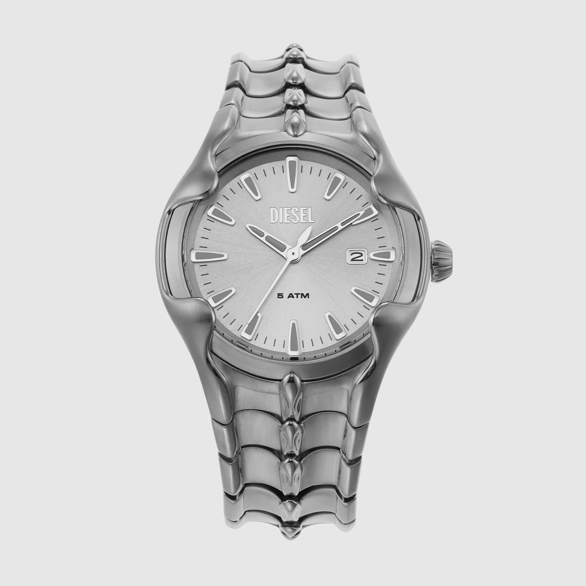 Vert Men Quartz Silver Dial Analog Stainless Steel Watch DZ2185