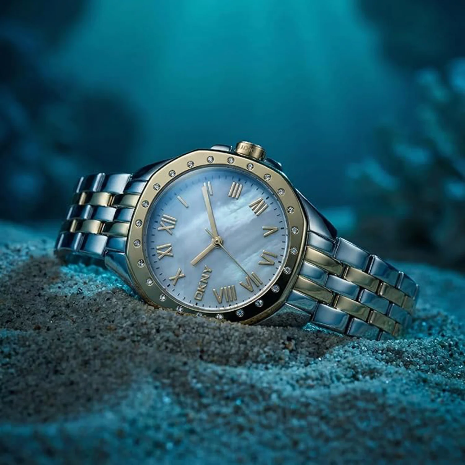 Brooklyn Mini Women Quartz White Mother Of Pearl Dial Analog Stainless Steel Watch DK1L013M0085 - Image 3