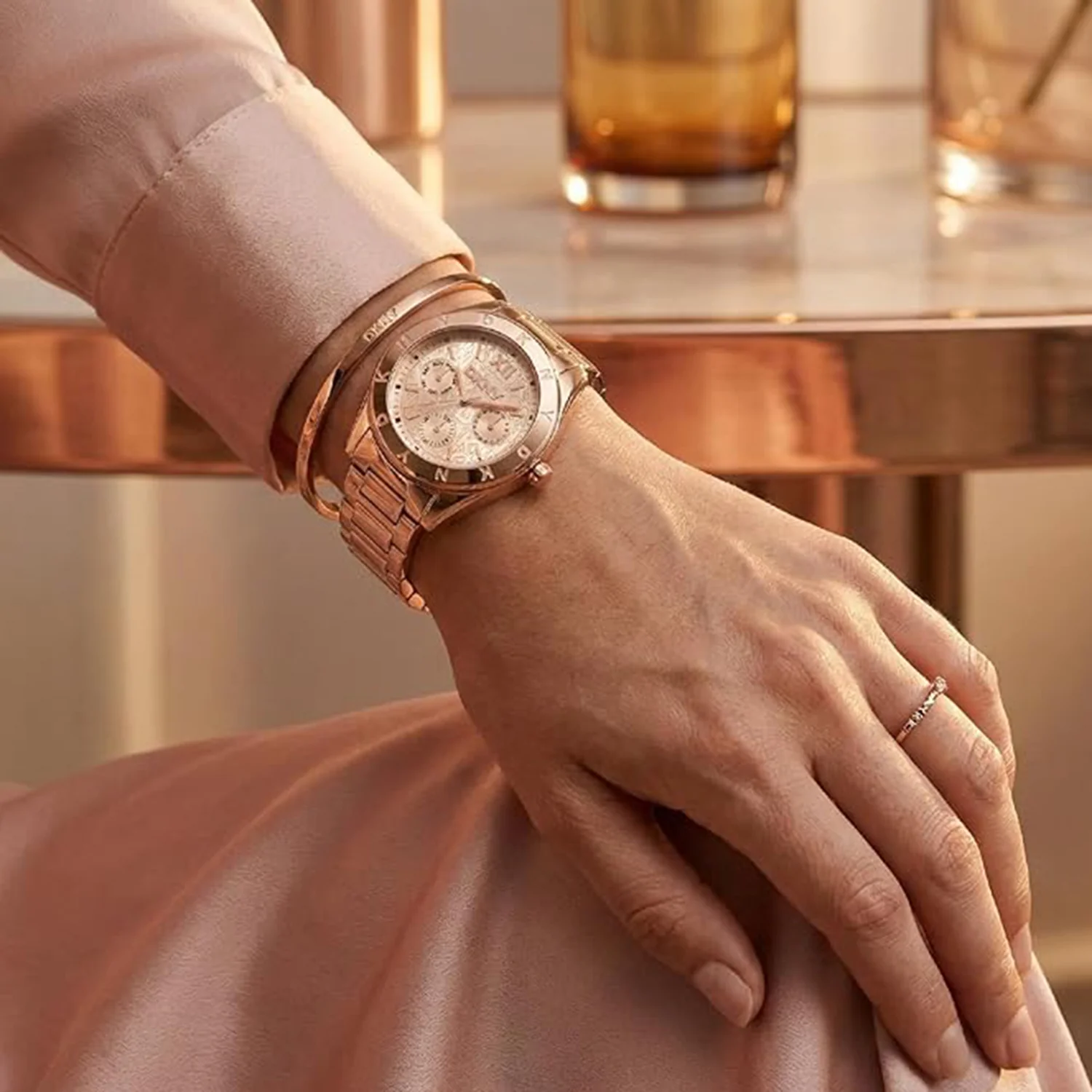 Chambers Multi Sport Women Quartz Rose Gold Dial Multi-Function Stainless Steel Watch DK1L015M0045 - Image 4