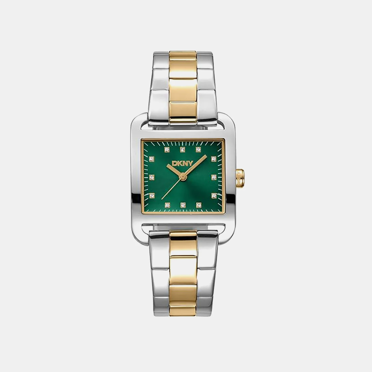 City Midi Women Quartz Green Dial Analog Stainless Steel Watch DK1L004M0075