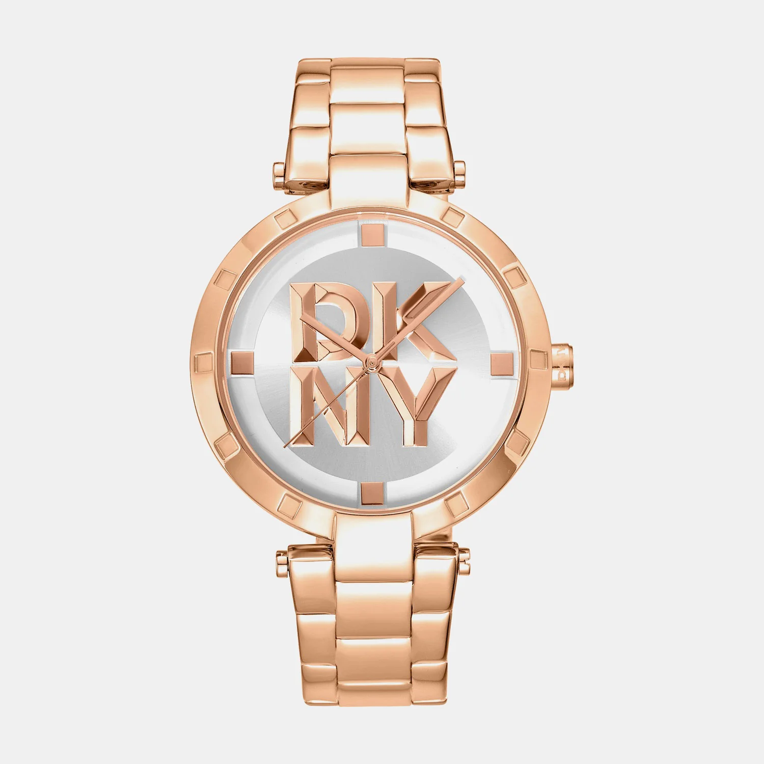 Essential Logo Women Quartz Silver White Dial Analog Stainless Steel Watch DK1L041M0075