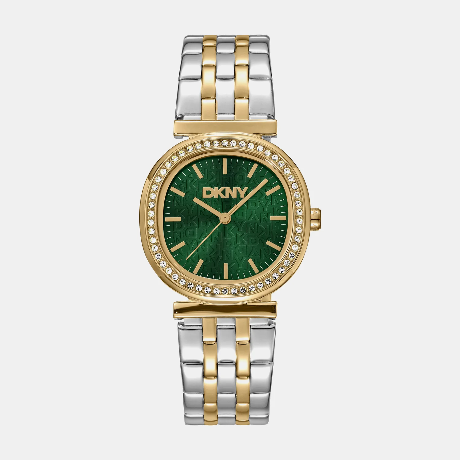 Evening Women Quartz Green Dial Analog Stainless Steel Watch DK1L083M0095