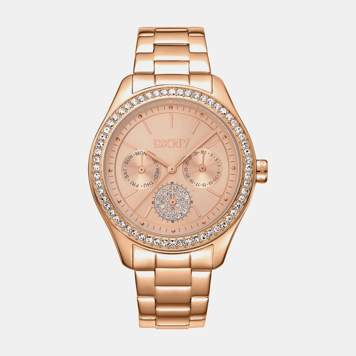 Evening Women Quartz Rose Gold Dial Multi-Function Stainless Steel Watch DK1L129M0065 - Image 2