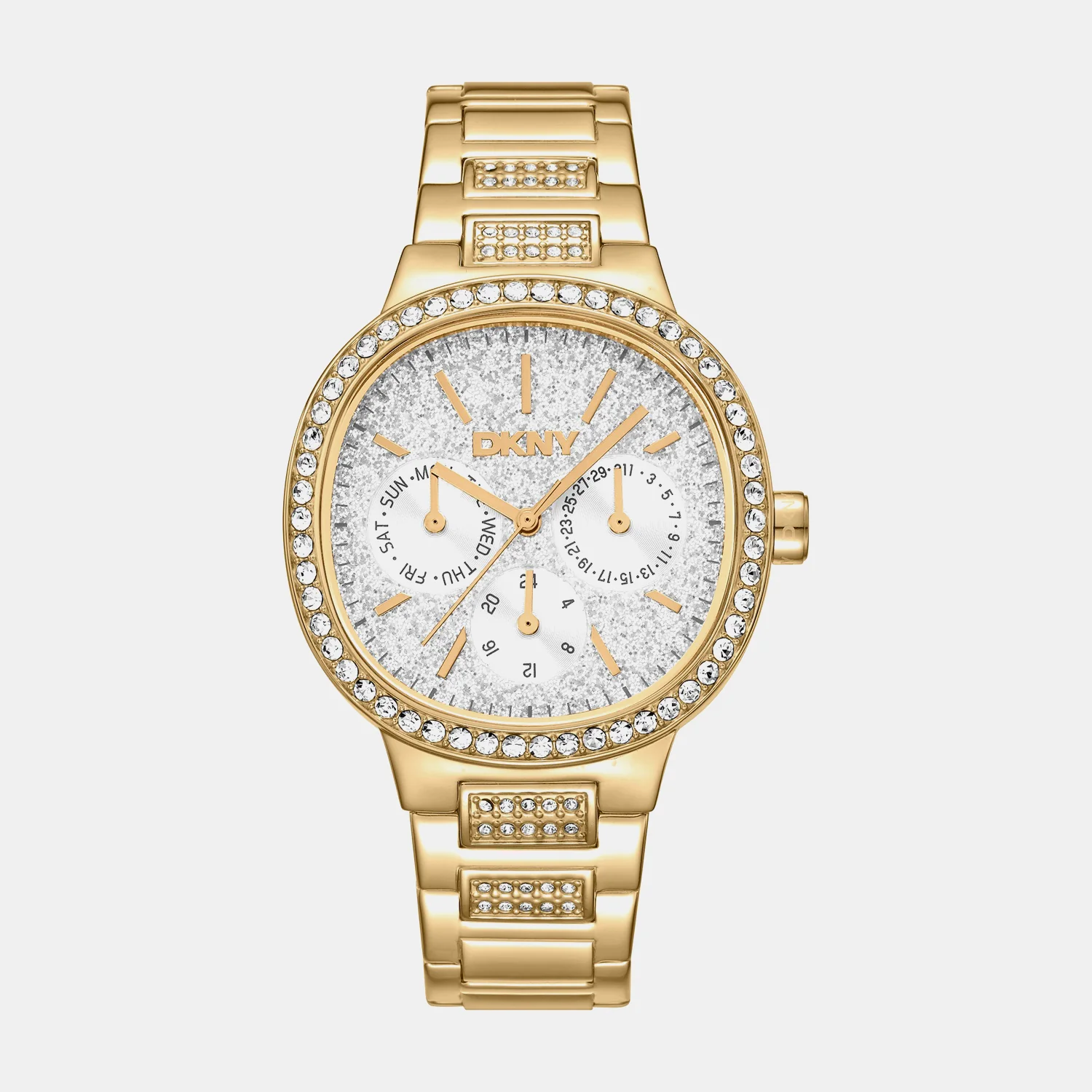 Evening Women Quartz Silver Dial Multi-Function Stainless Steel Watch DK1L084M0225