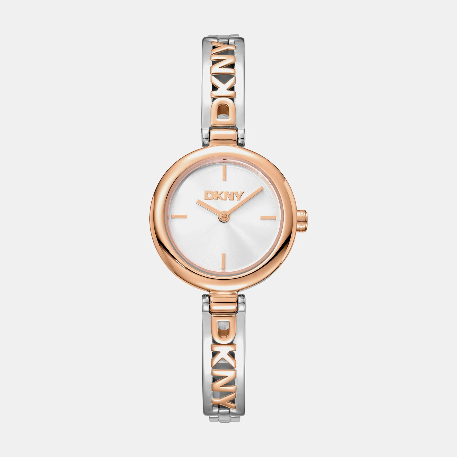 Logo Women Quartz Silver Dial Analog Stainless Steel Watch DK1L115M0075
