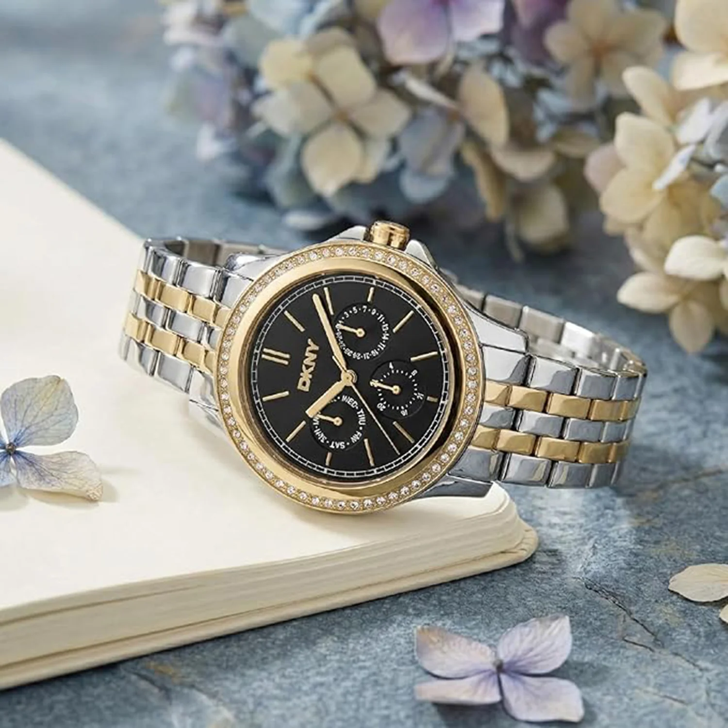 Nolita Multi Glitz Women Quartz Black Dial Multi-Function Stainless Steel Watch DK1L064M0085 - Image 4