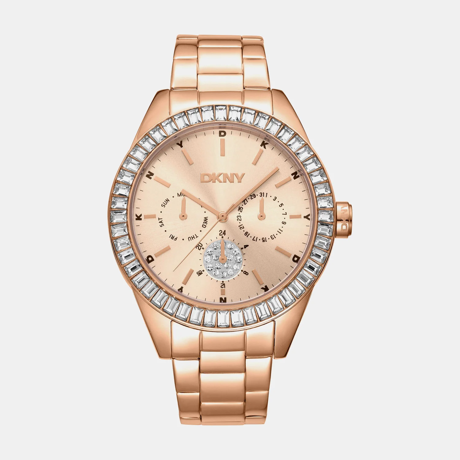 Nolita Multi Glitz Women Quartz Rose Gold Dial Multi-Function Stainless Steel Watch DK1L027M0065