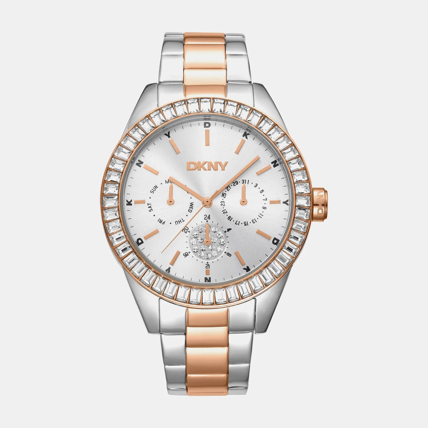 Nolita Multi Glitz Women Quartz Silver Dial Multi-Function Stainless Steel Watch DK1L027M0085