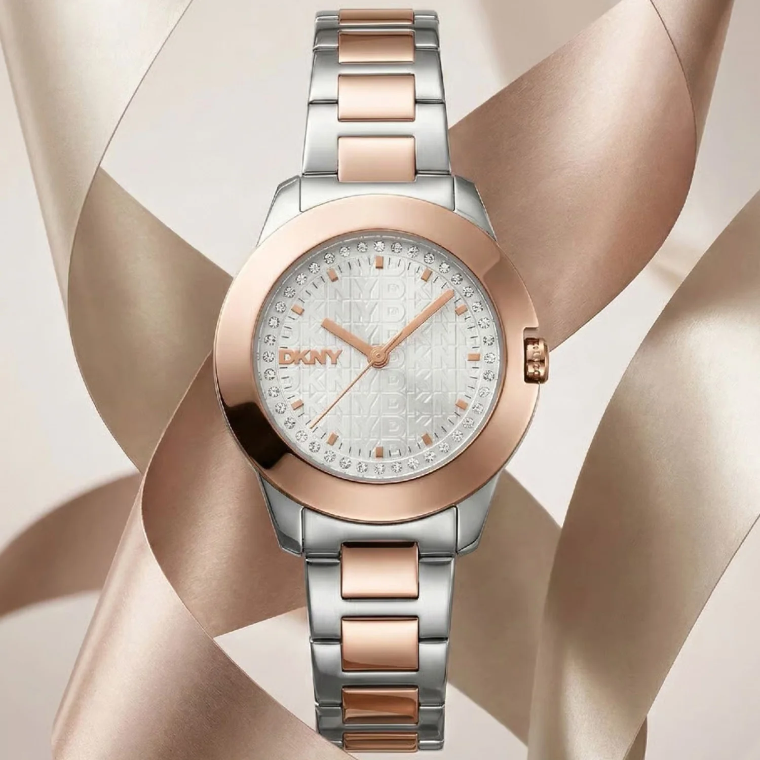 Park Ave Logo Women Quartz Silver Dial Analog Stainless Steel Watch DK1L021M0095 - Image 4