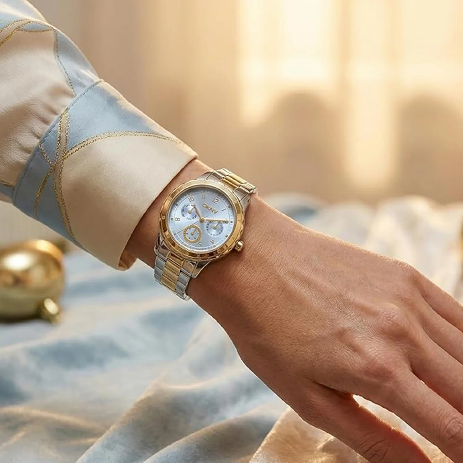 Park Ave Multi Women Quartz Light Blue Dial Multi-Function Stainless Steel Watch DK1L054M0075 - Image 4