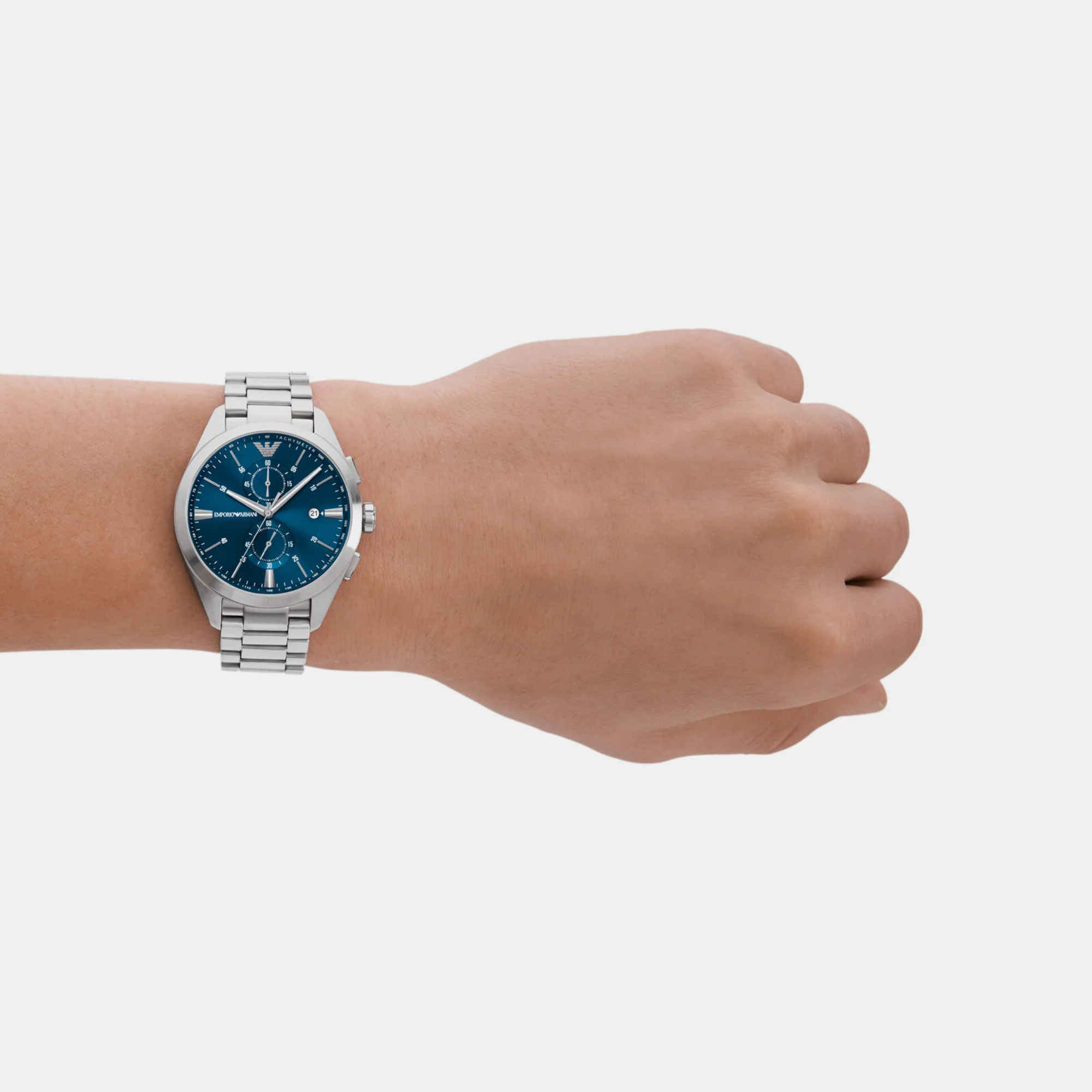 Claudio Men Quartz Blue Dial Chronograph Stainless Steel Watch AR11541 - Image 4