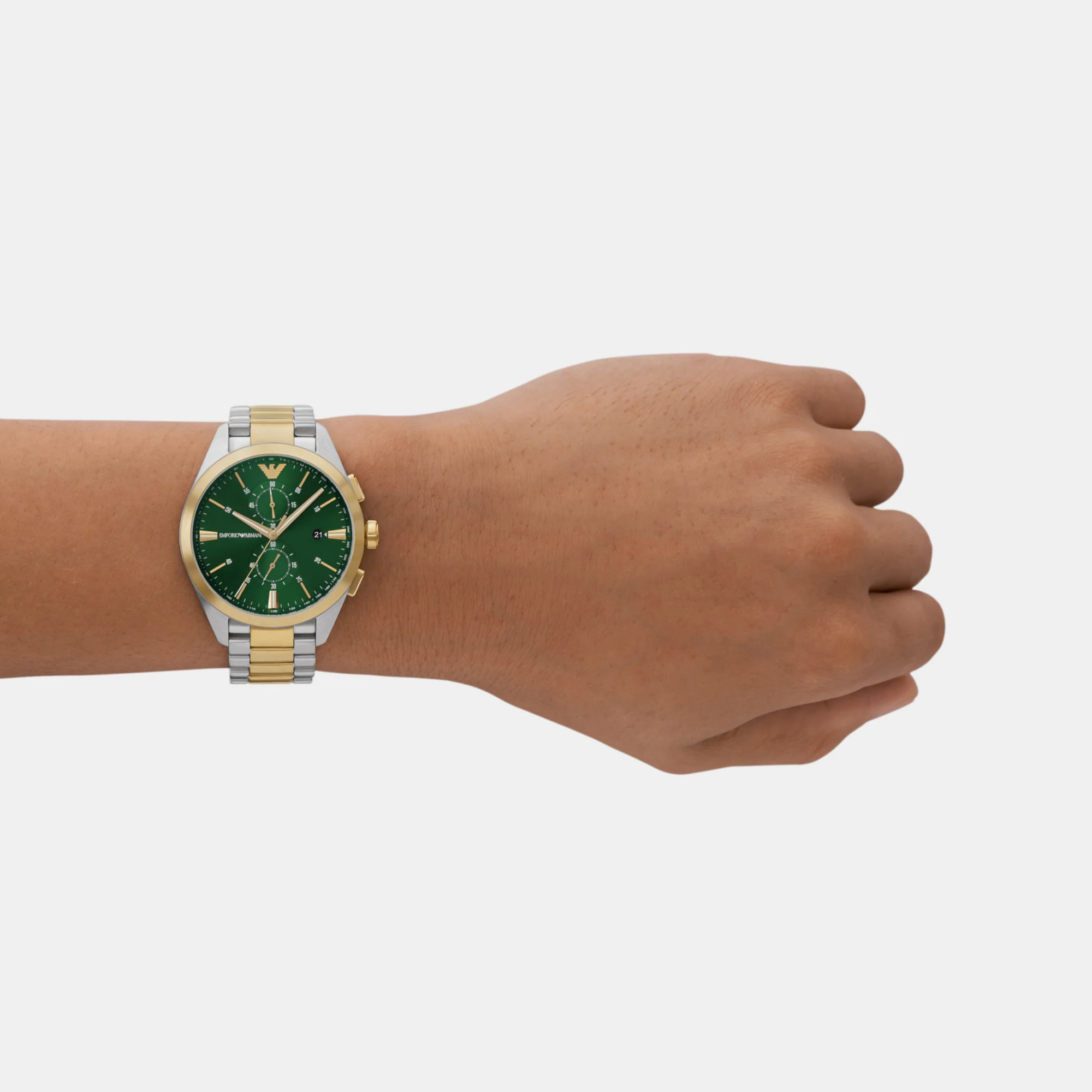 Claudio Men Quartz Green Dial Chronograph Stainless Steel Watch AR11511 - Image 3