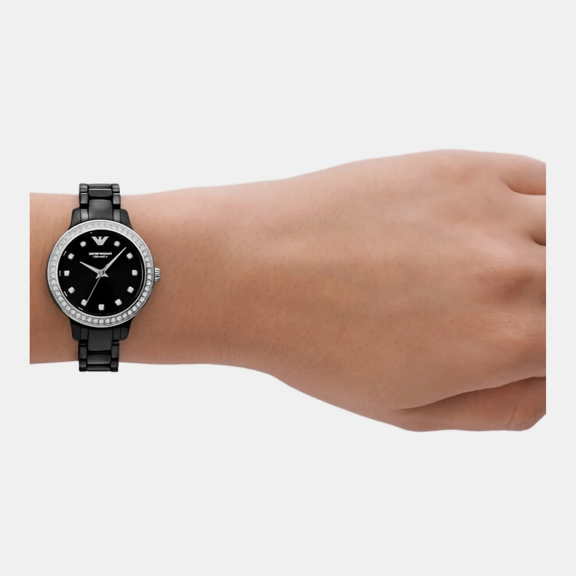 Cleo Women Quartz Black Dial Analog Ceramic Watch AR70008 - Image 7