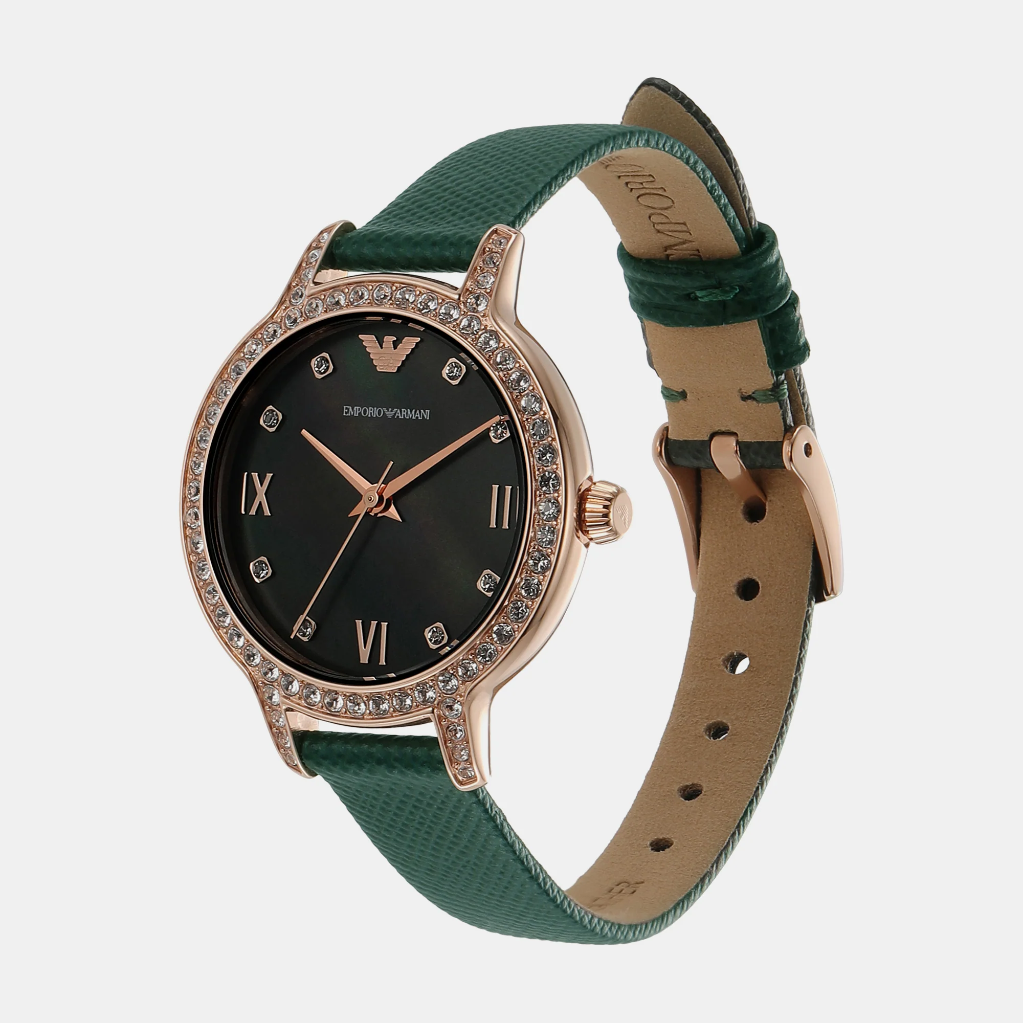 Cleo Women Quartz Green Dial Analog Leather Watch AR11577 - Image 4