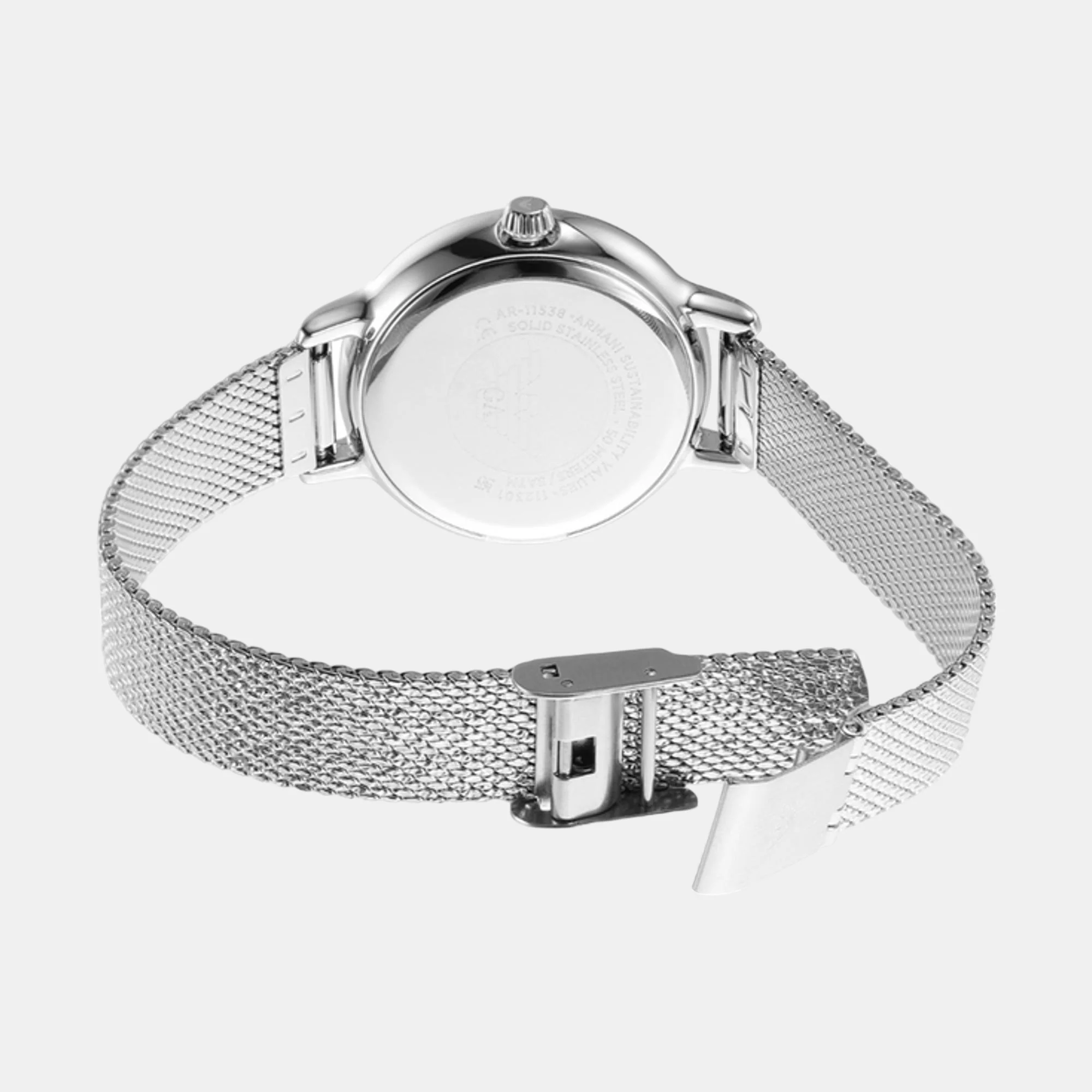 Cleo Women Quartz White Dial Analog Stainless Steel Watch AR80065SET - Image 3