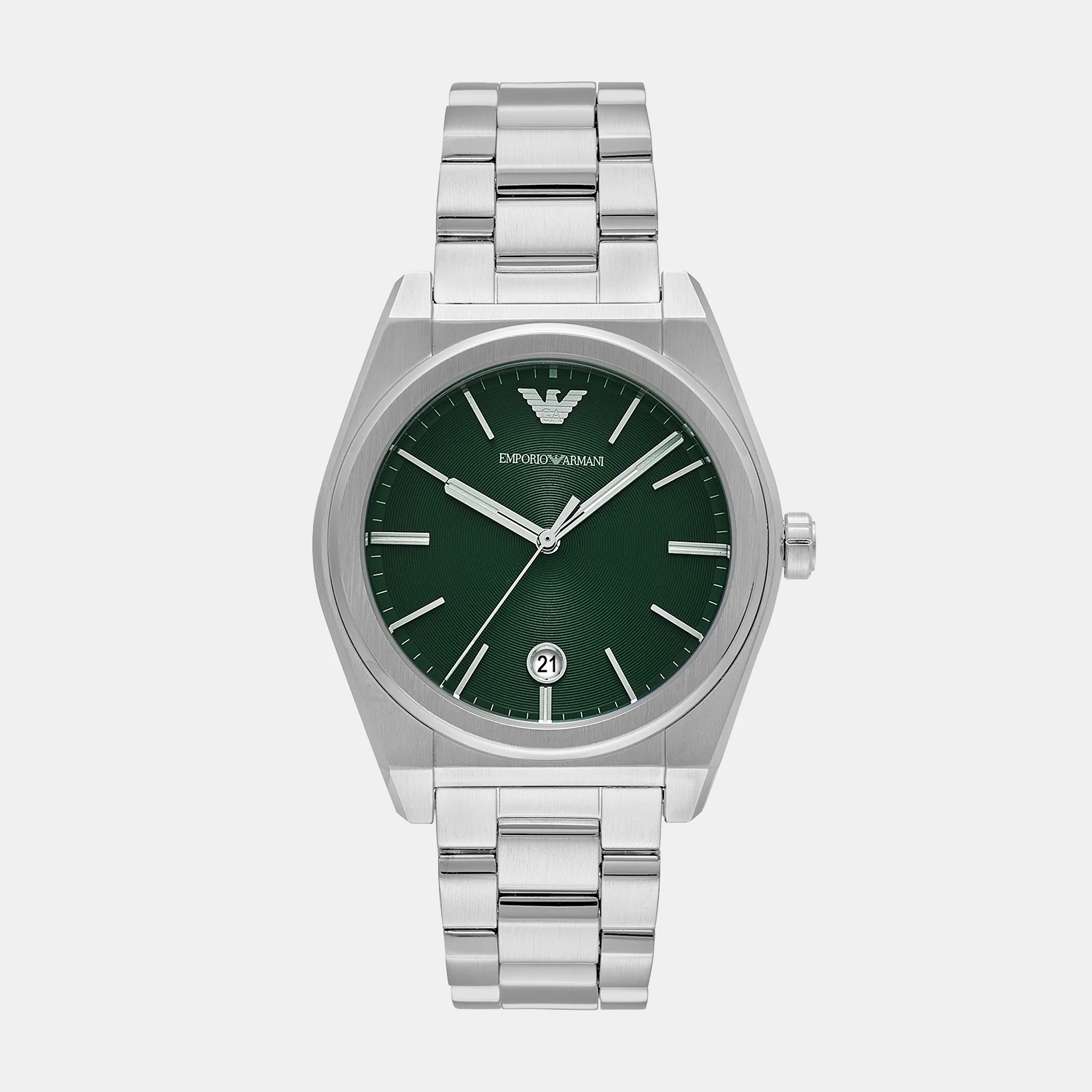 Federico Men Quartz Green Dial Analog Stainless Steel Watch AR11621 - Image 2