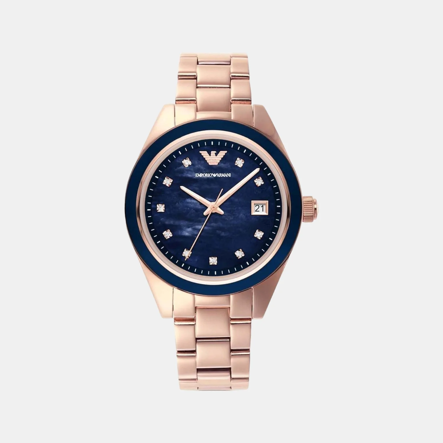Leo Women Quartz Blue Dial Analog Stainless Steel Watch AR11449