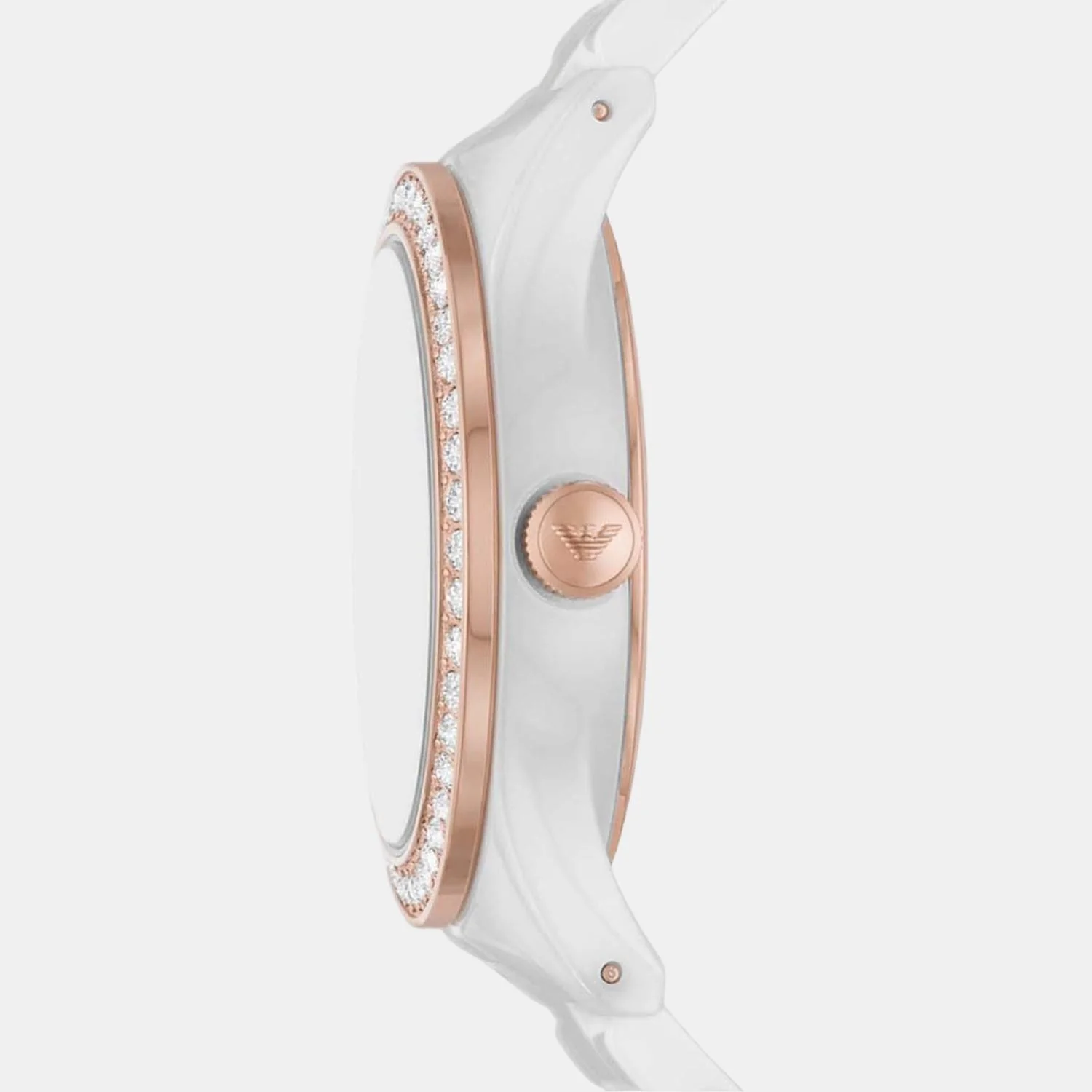 Leo Women Quartz White Dial Analog Ceramic Watch AR70007 - Image 3
