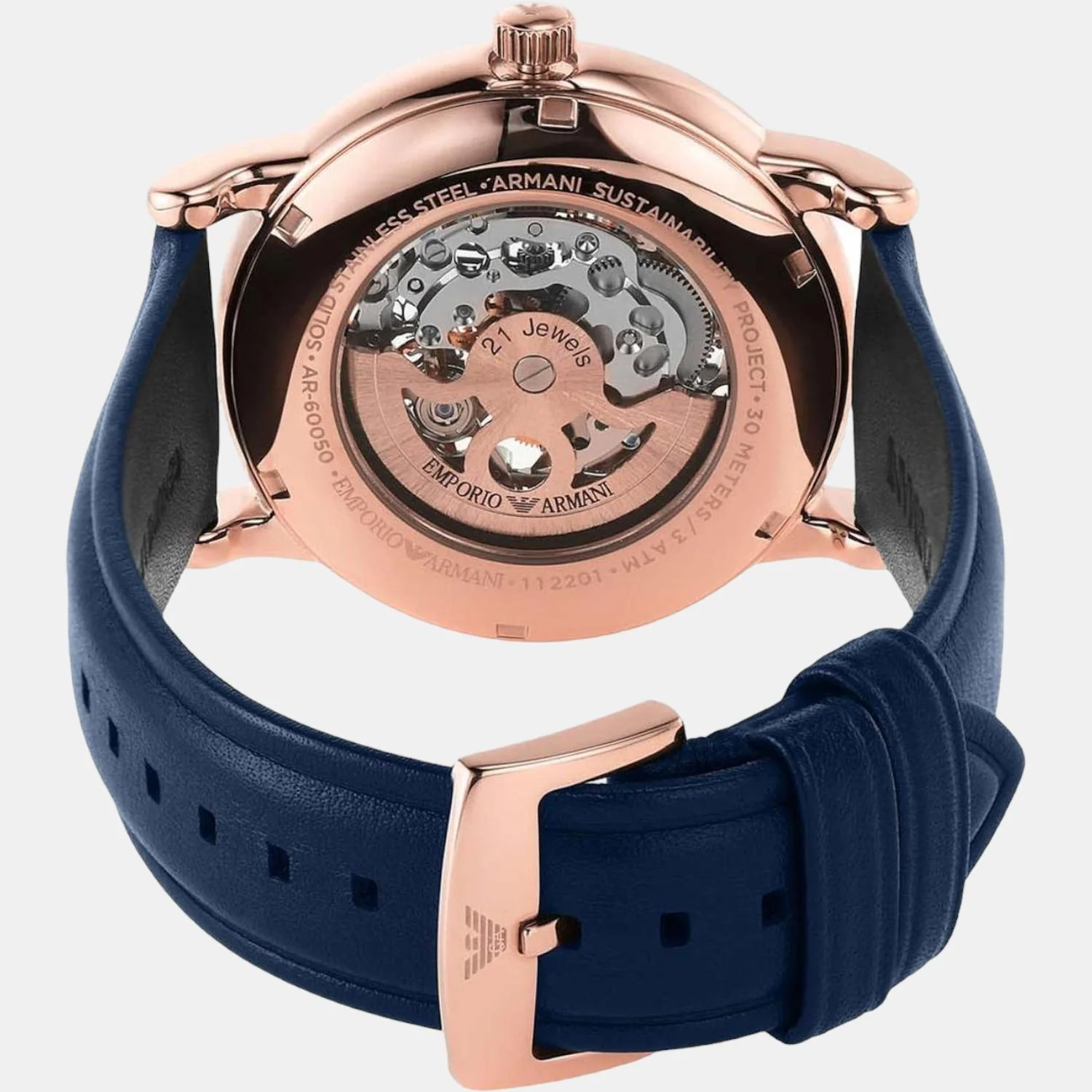 Luigi Meccanico Men Automatic Blue Dial Analog Leather Watch AR60050 - Image 2