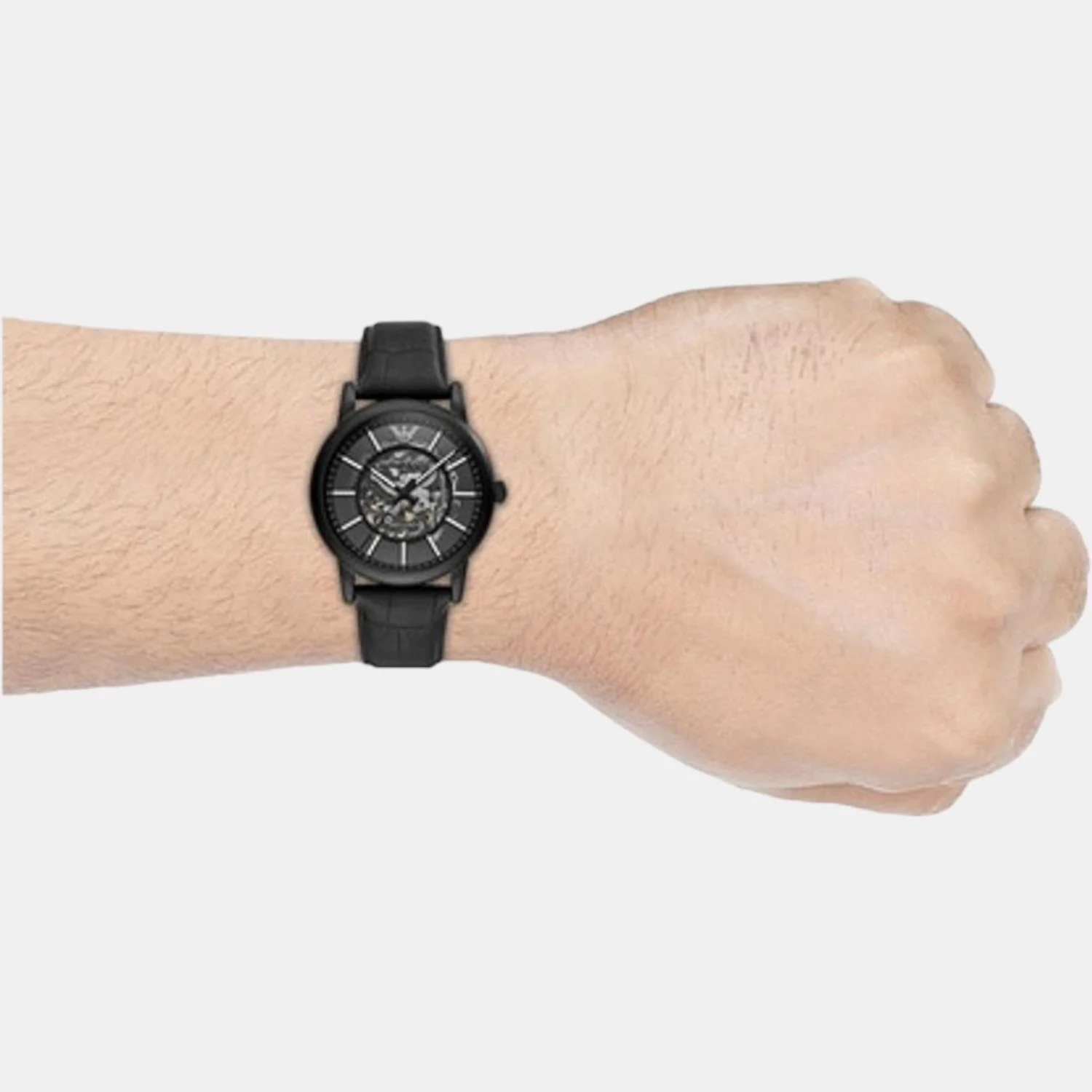 Luigi Men Automatic Black Dial Chronograph Leather Watch AR60008 - Image 2