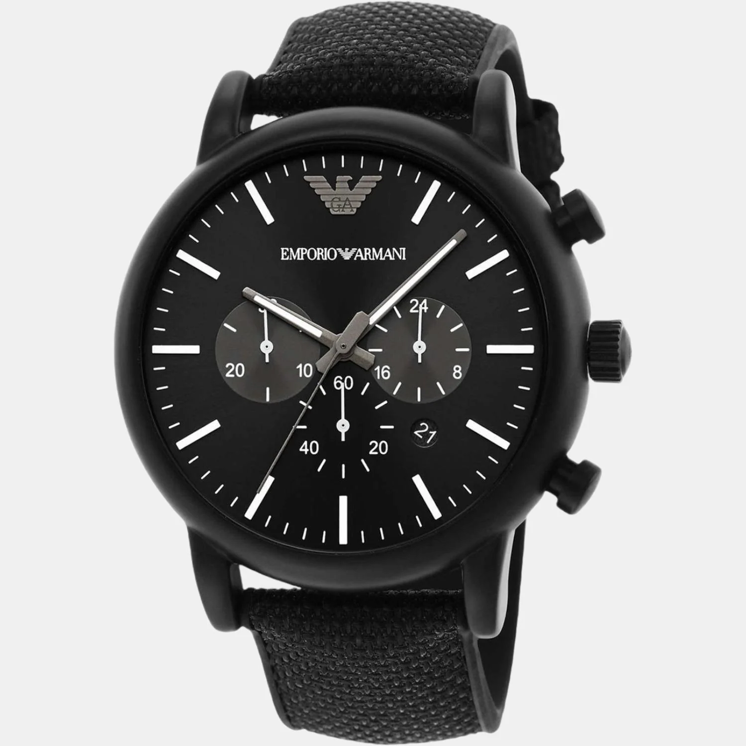 Luigi Men Quartz Black Dial Chronograph Silicone Watch AR11450 - Image 3