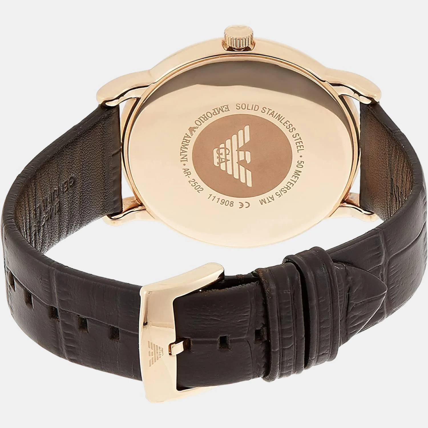 Luigi Men Quartz White Dial Analog Leather Watch AR2502 - Image 2