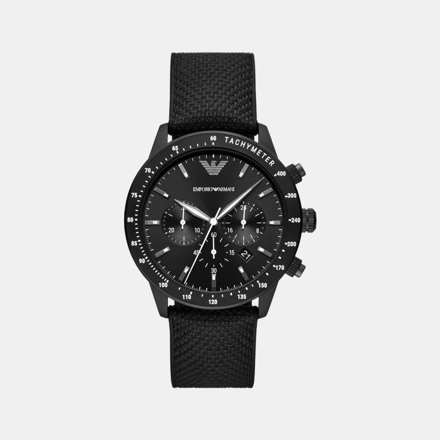 Mario Men Quartz Black Dial Chronograph Fabric Watch AR11453
