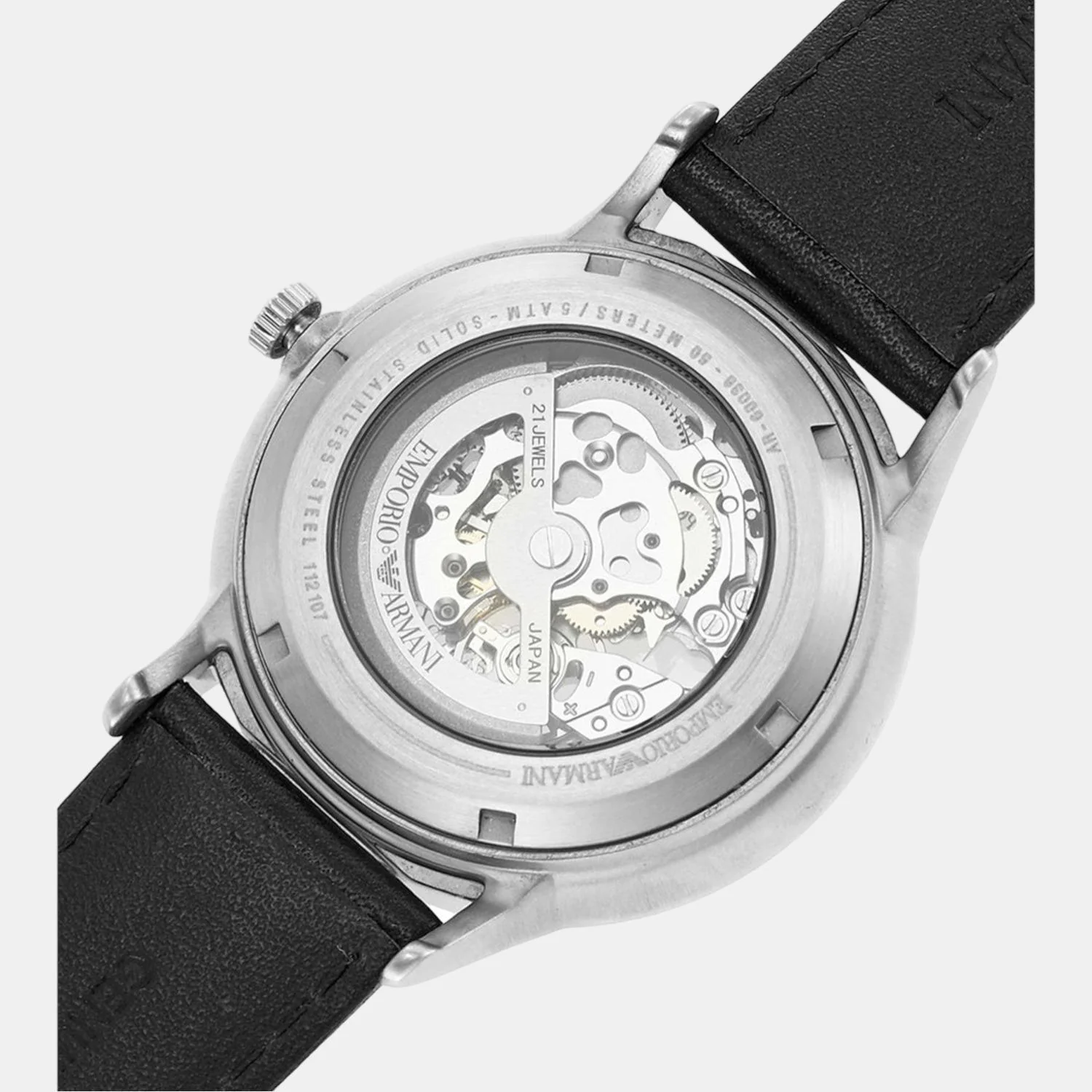 Men Automatic Black Dial Analog Leather Watch AR60038 - Image 5