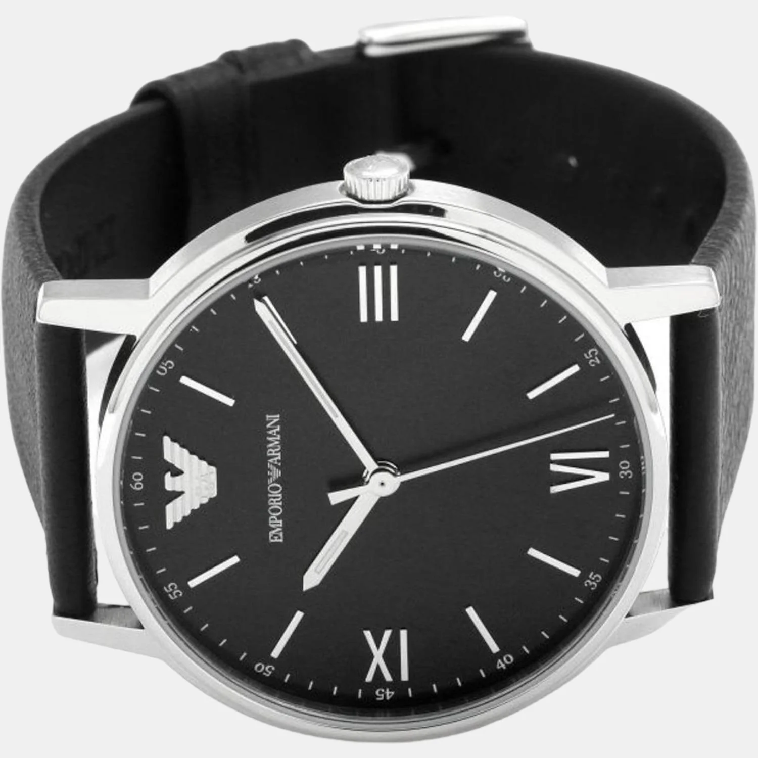 Men Quartz Black Dial Analog Leather Watch AR11013 - Image 5