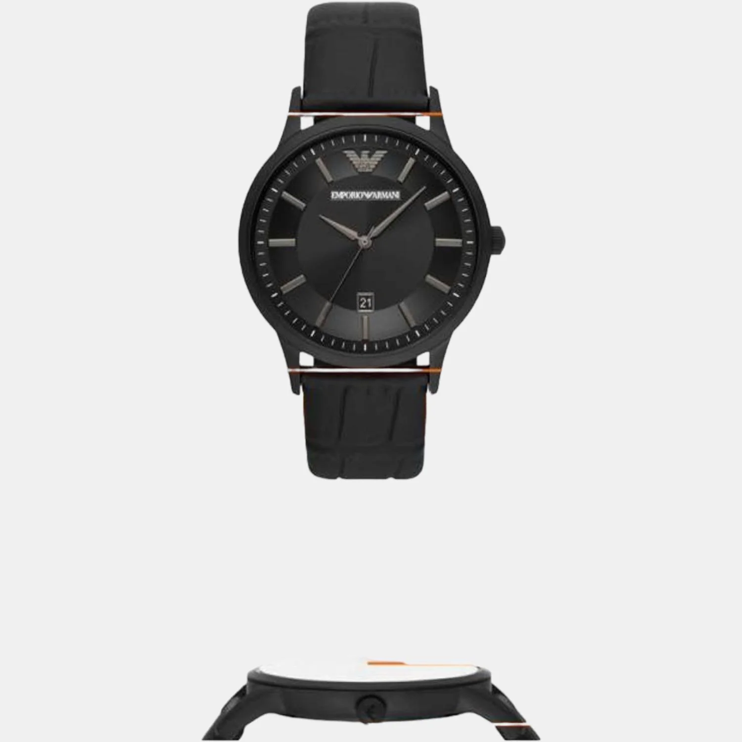 Men Quartz Black Dial Analog Leather Watch AR80057 - Image 4