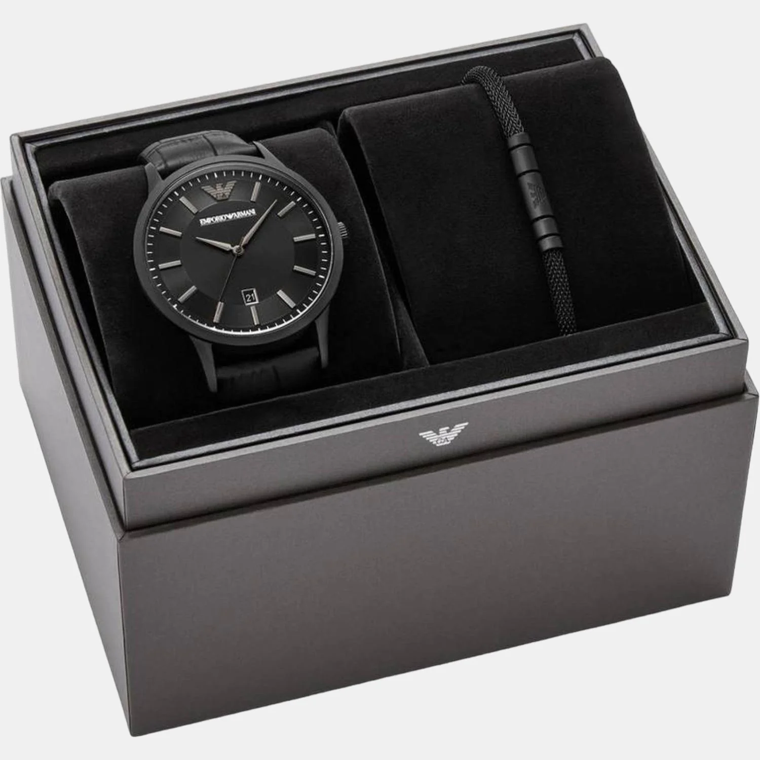 Men Quartz Black Dial Analog Leather Watch AR80057 - Image 5