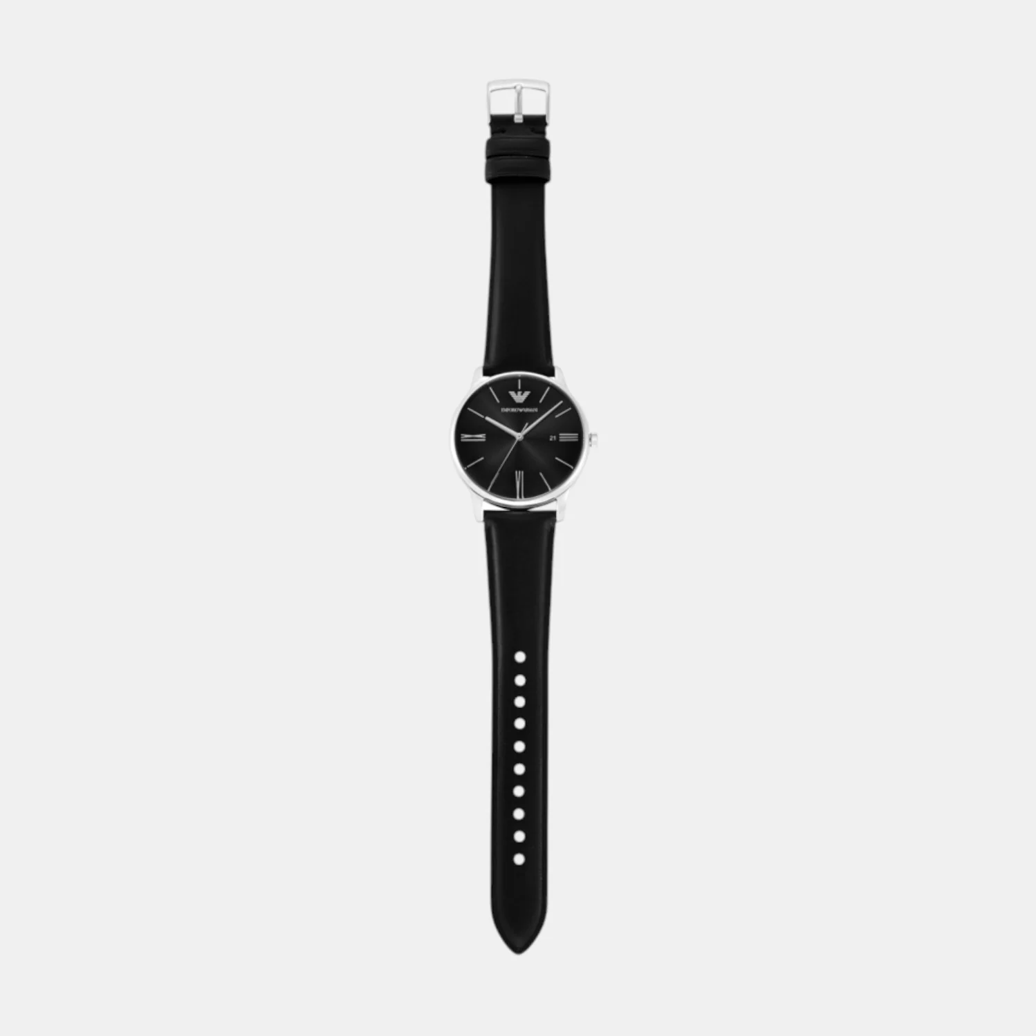 Men Quartz Black Dial Analog Leather Watch AR80079SET - Image 6