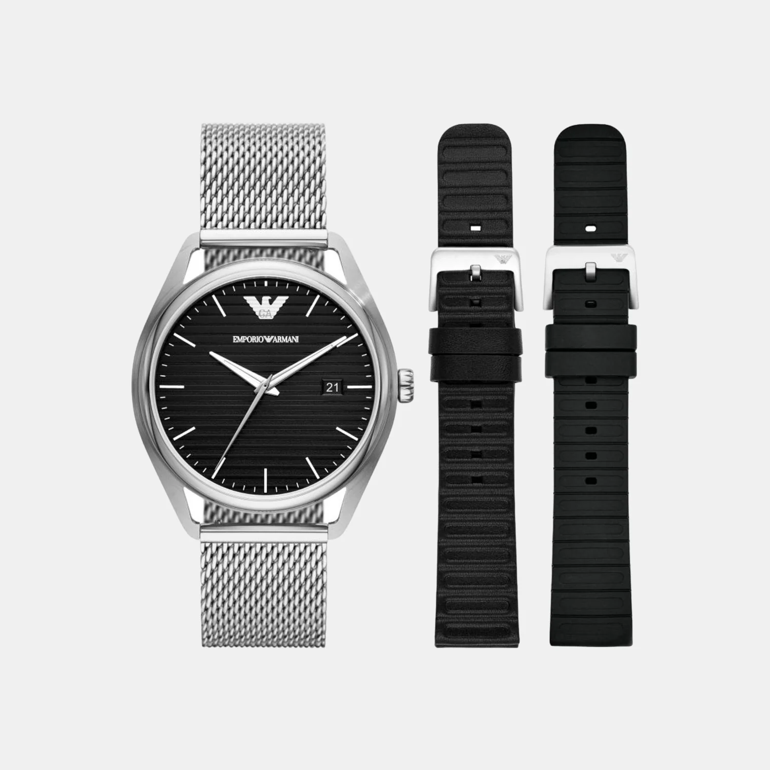 Men Quartz Black Dial Analog Stainless Steel Watch AR80055