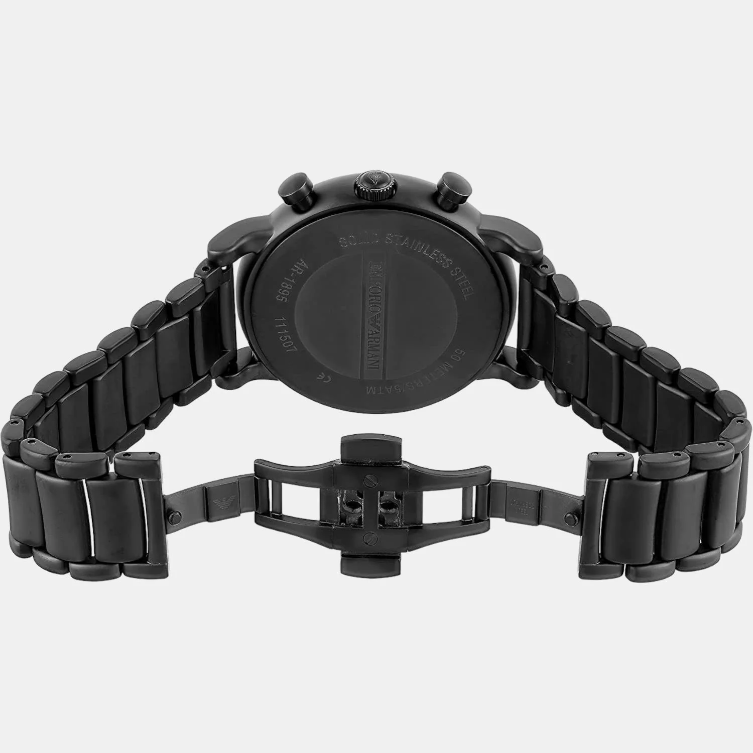 Men Quartz Black Dial Chronograph Stainless Steel Watch AR1895 - Image 7