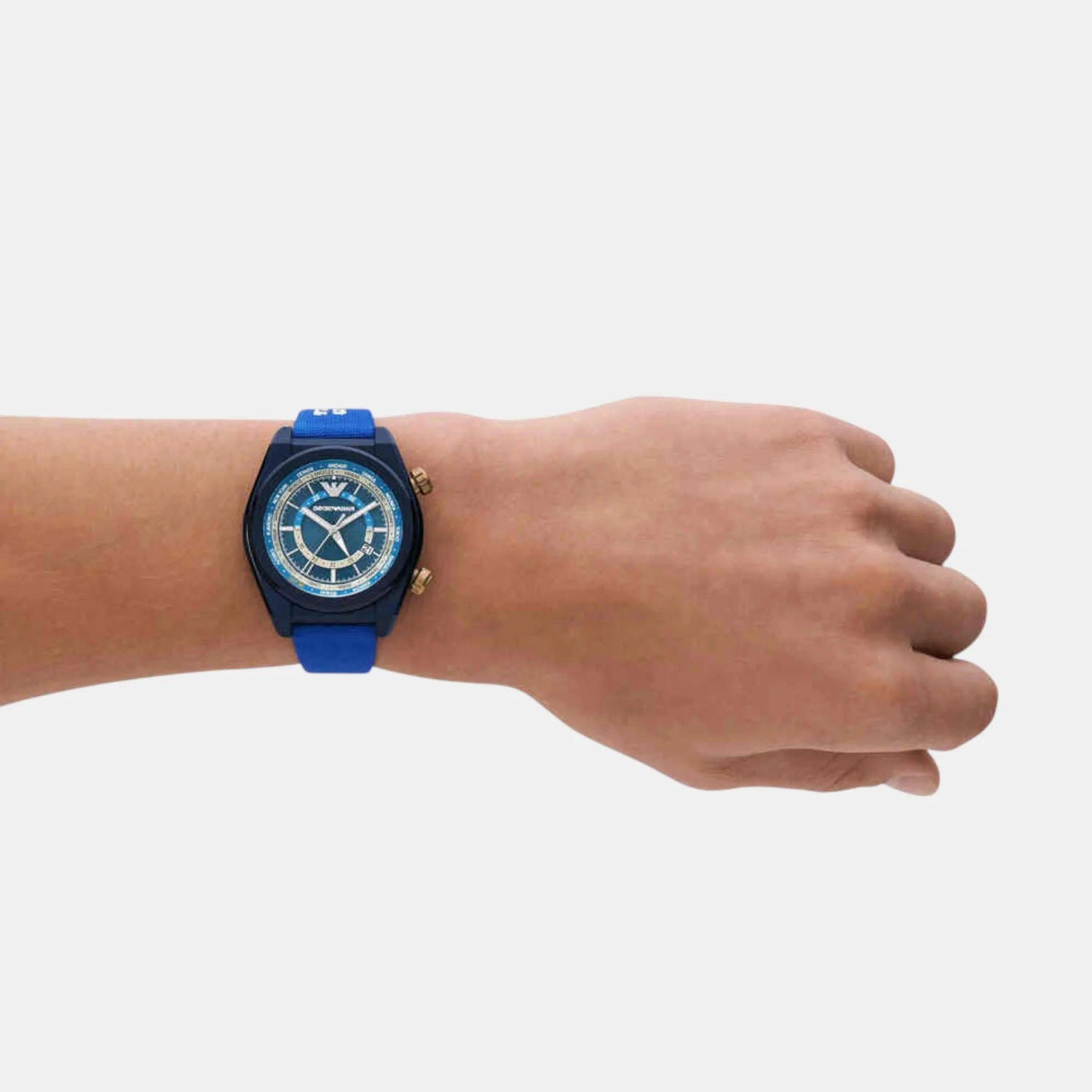 Men Quartz Blue Dial Analog Fabric Watch AR11564 - Image 7