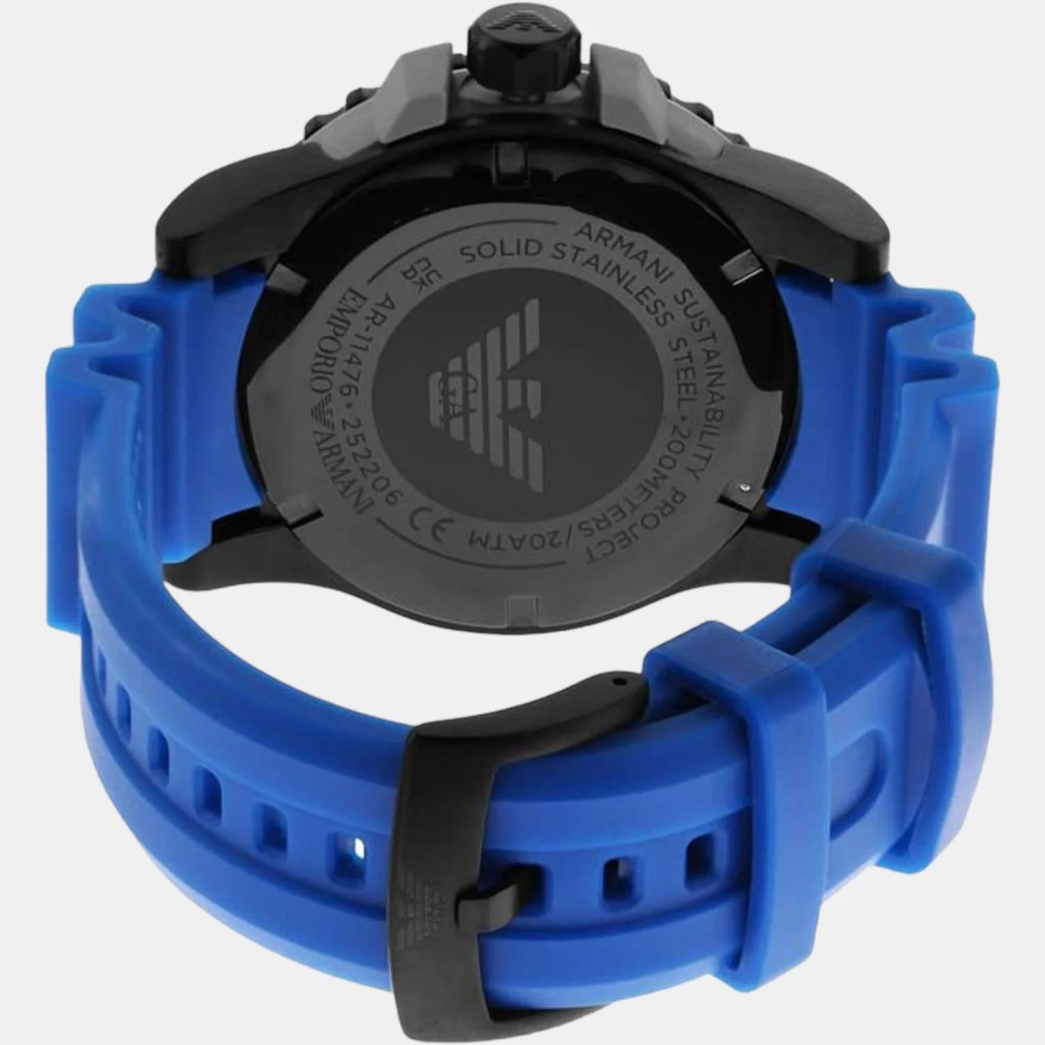 Men Quartz Blue Dial Analog Rubber Watch AR11476 - Image 3