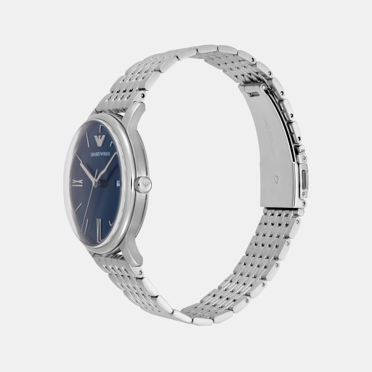 Men Quartz Blue Dial Analog Stainless Steel Watch AR11674 - Image 7