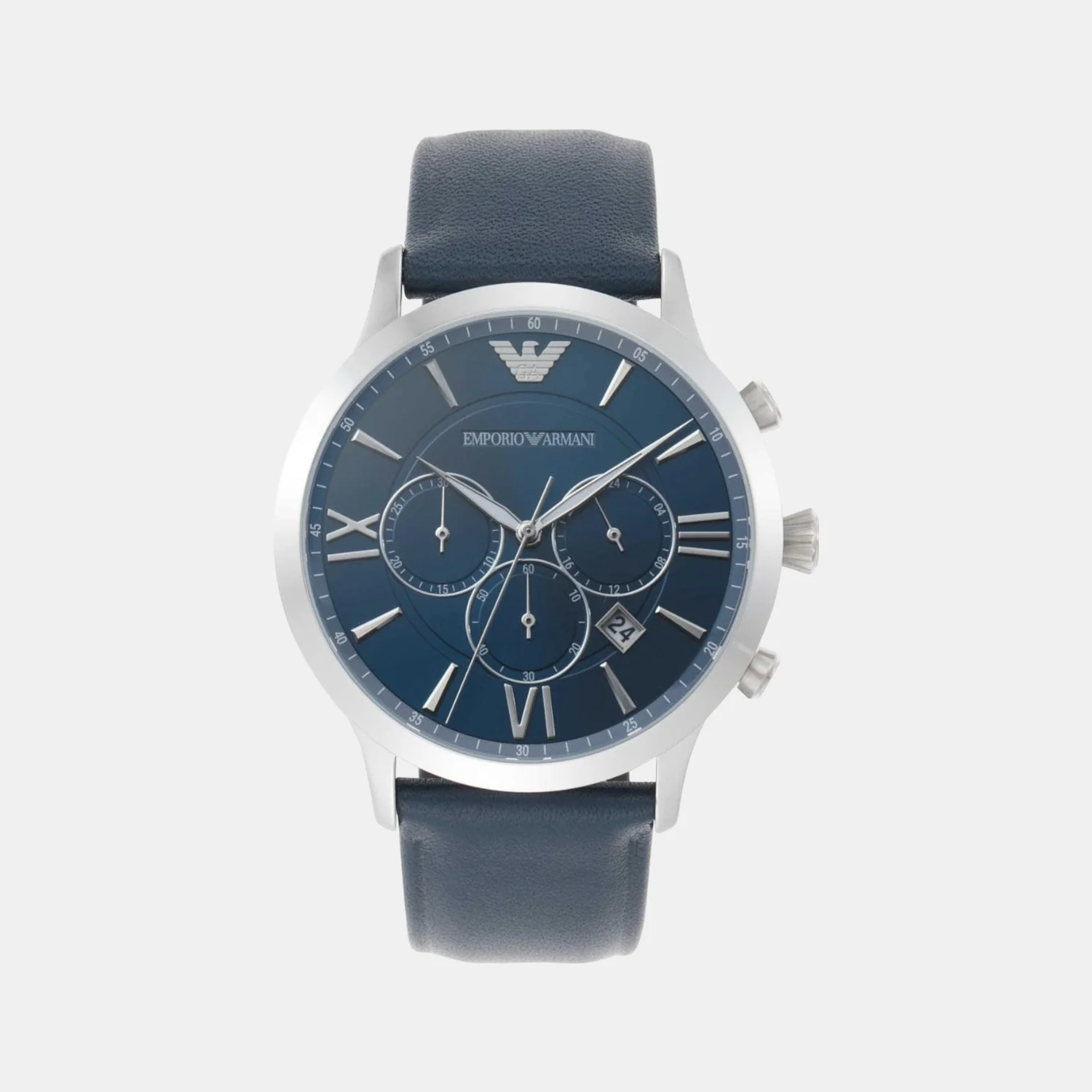 Men Quartz Blue Dial Chronograph Leather Watch AR11226