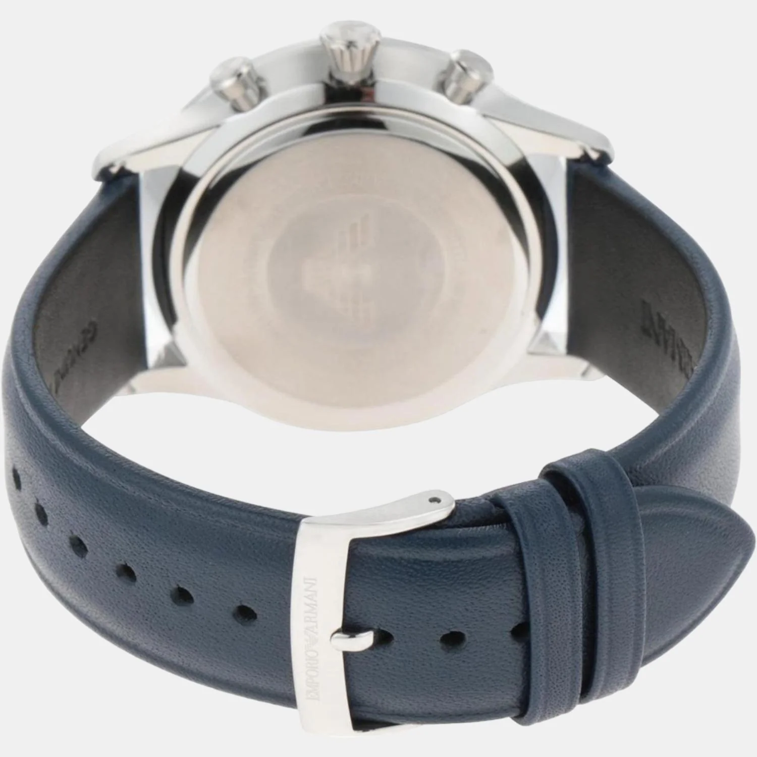 Men Quartz Blue Dial Chronograph Leather Watch AR11226 - Image 2