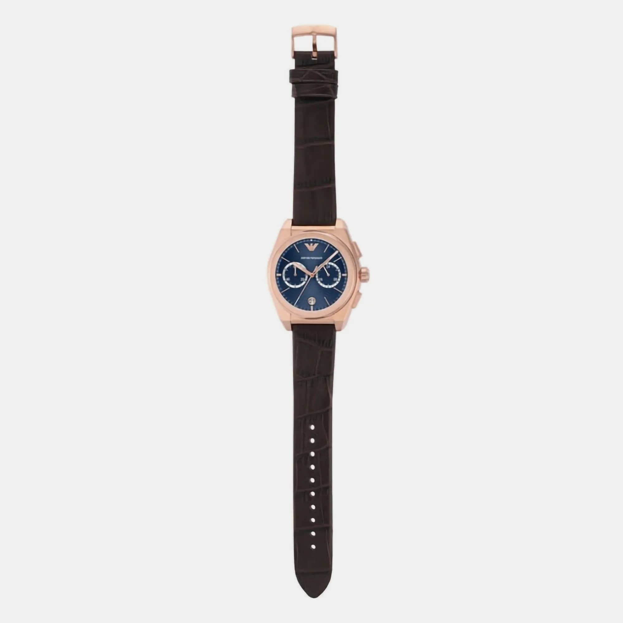 Men Quartz Blue Dial Chronograph Leather Watch AR11563 - Image 3