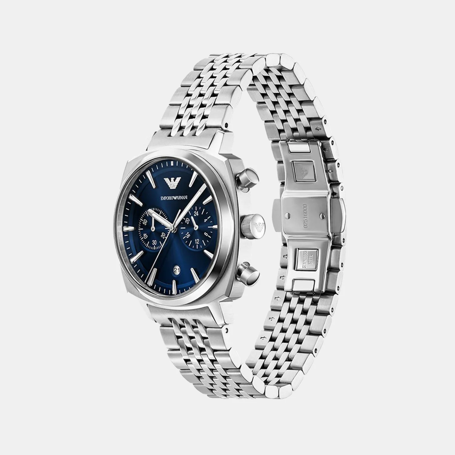 Carlo Men Quartz Blue Dial Chronograph Stainless Steel Watch AR11688 - Image 3