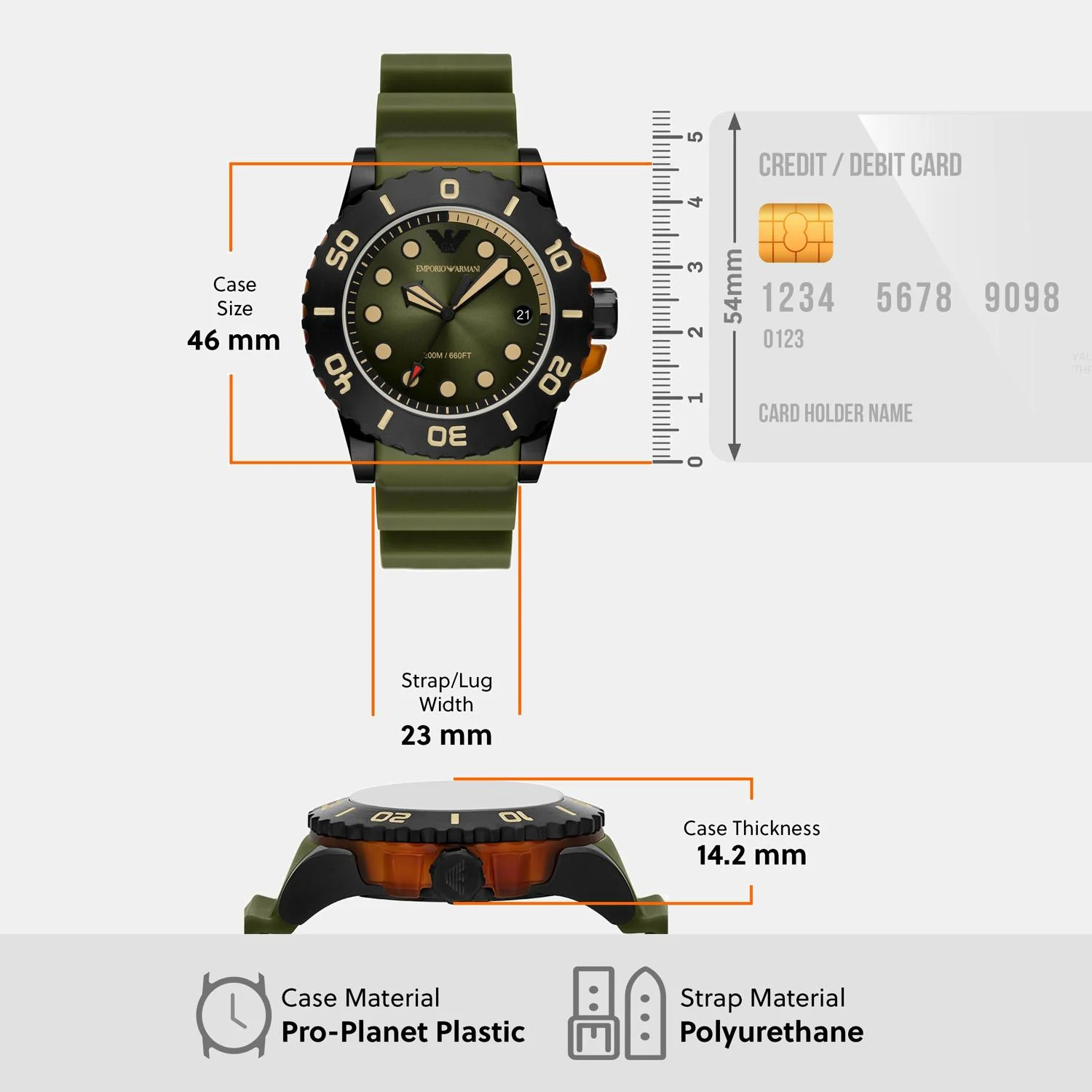Men Quartz Green Dial Analog Polyester Watch AR11540 - Image 7