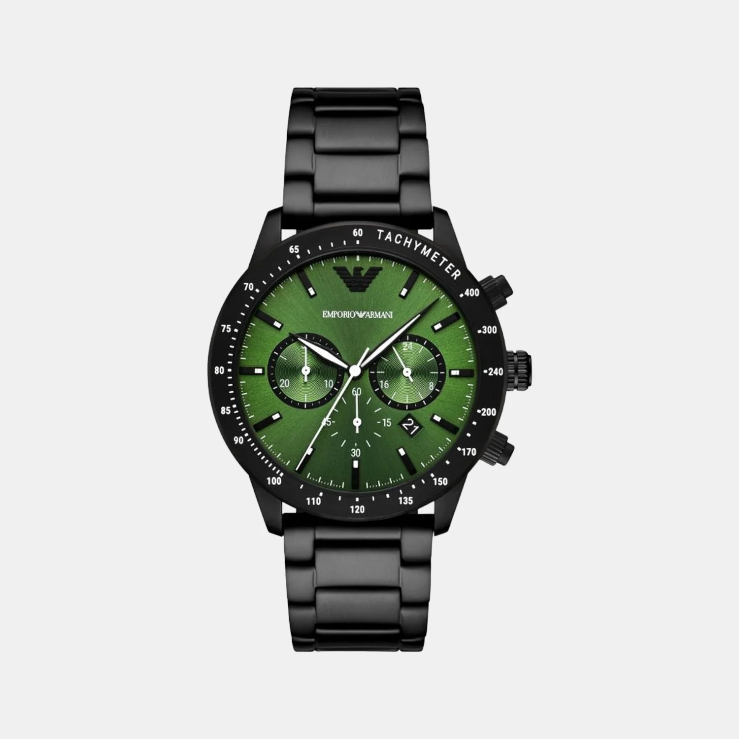 Men Quartz Green Dial Chronograph Stainless Steel Watch AR11472